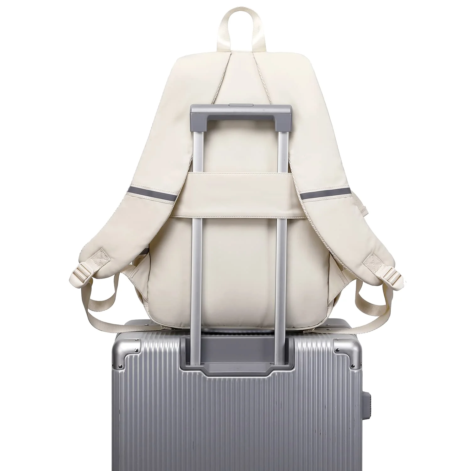 The same bag on the handle of a wheeled case