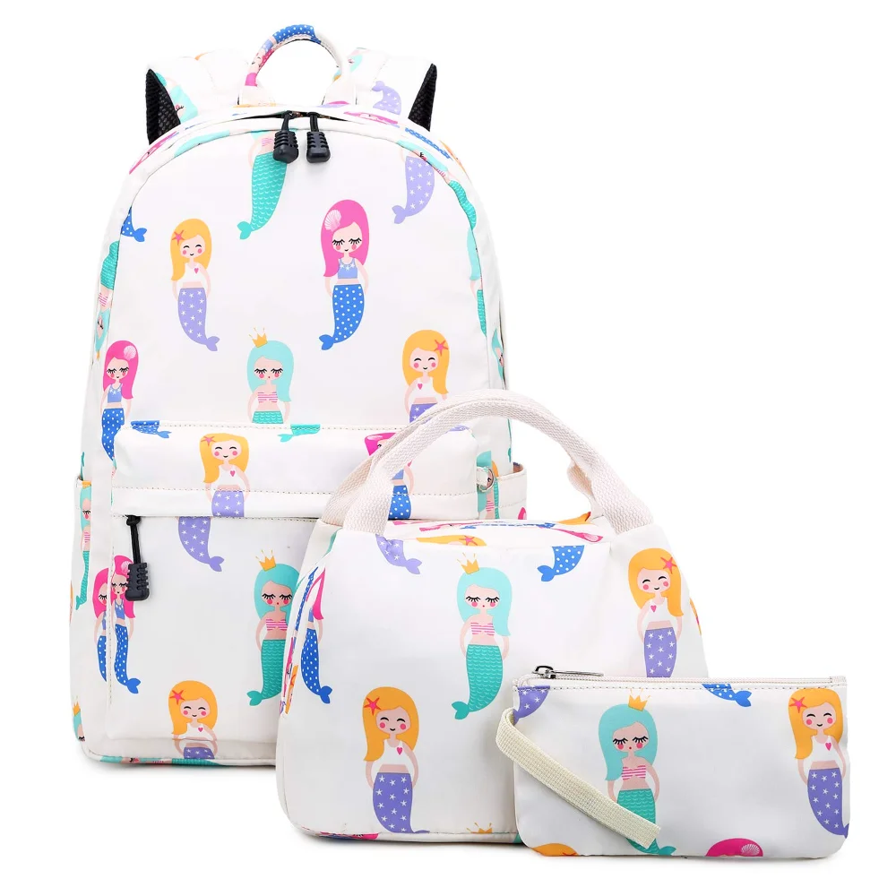 abshoo Mermaid Backpack and Lunch Set